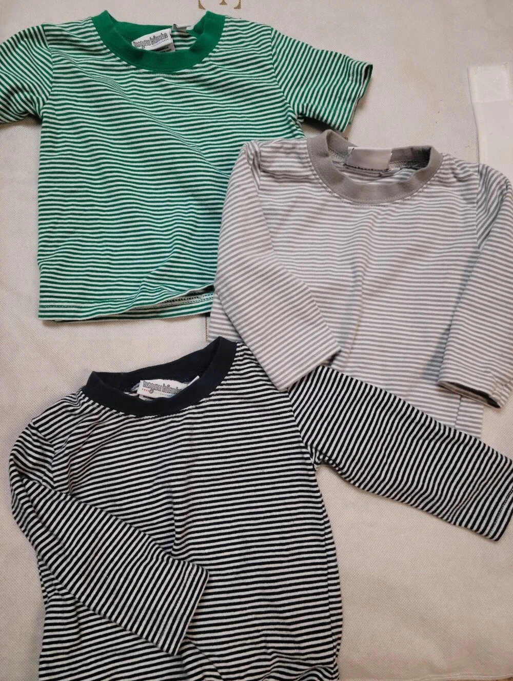 12pc Boys 3-6m & 6m Fall Bundle Gingham Stripe Cotton Knit Sets